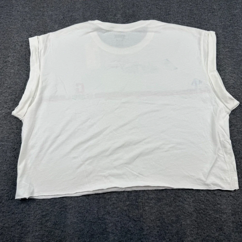 Tailgate Georgia Bulldogs Crop Top Womens Medium White Muscle Tee NWT Collegiate